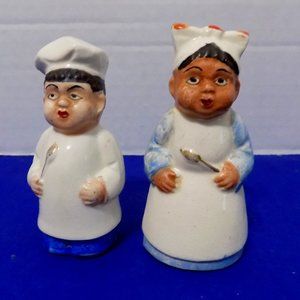 Vintage Black American Bakers Cooks Chefs Salt and Pepper Shakers